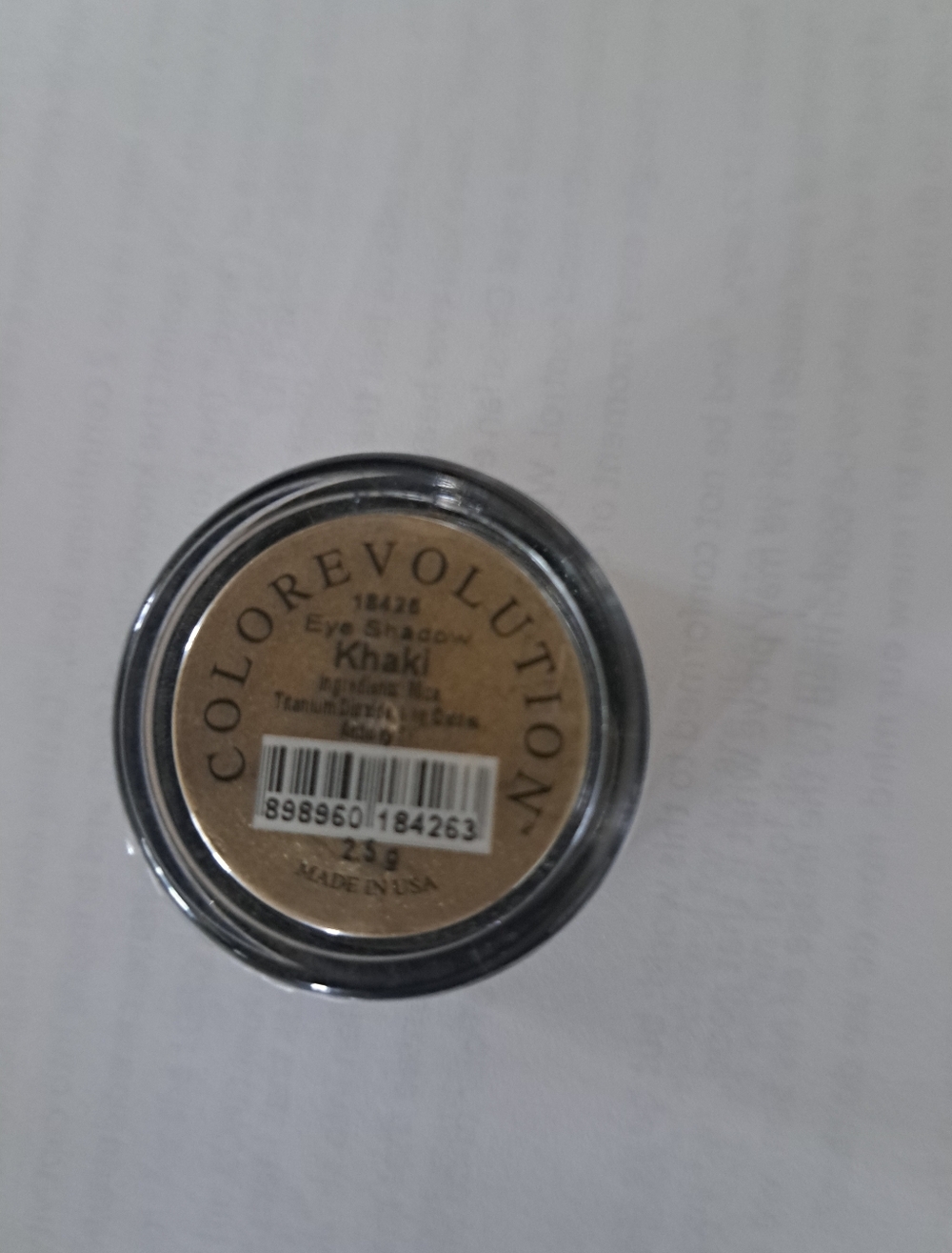 SEALED COLOREVOLUTION mineral eyeshadow KHAKI 2.5g RICH pigment travel beauty